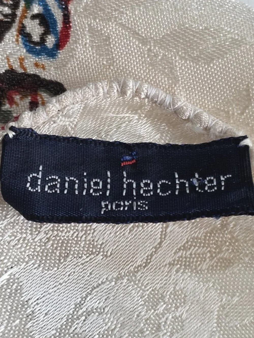 Vtg Daniel Hechter Paris Large Scarf 38 x 38 Floral Paisley Jacquard Weave Chic